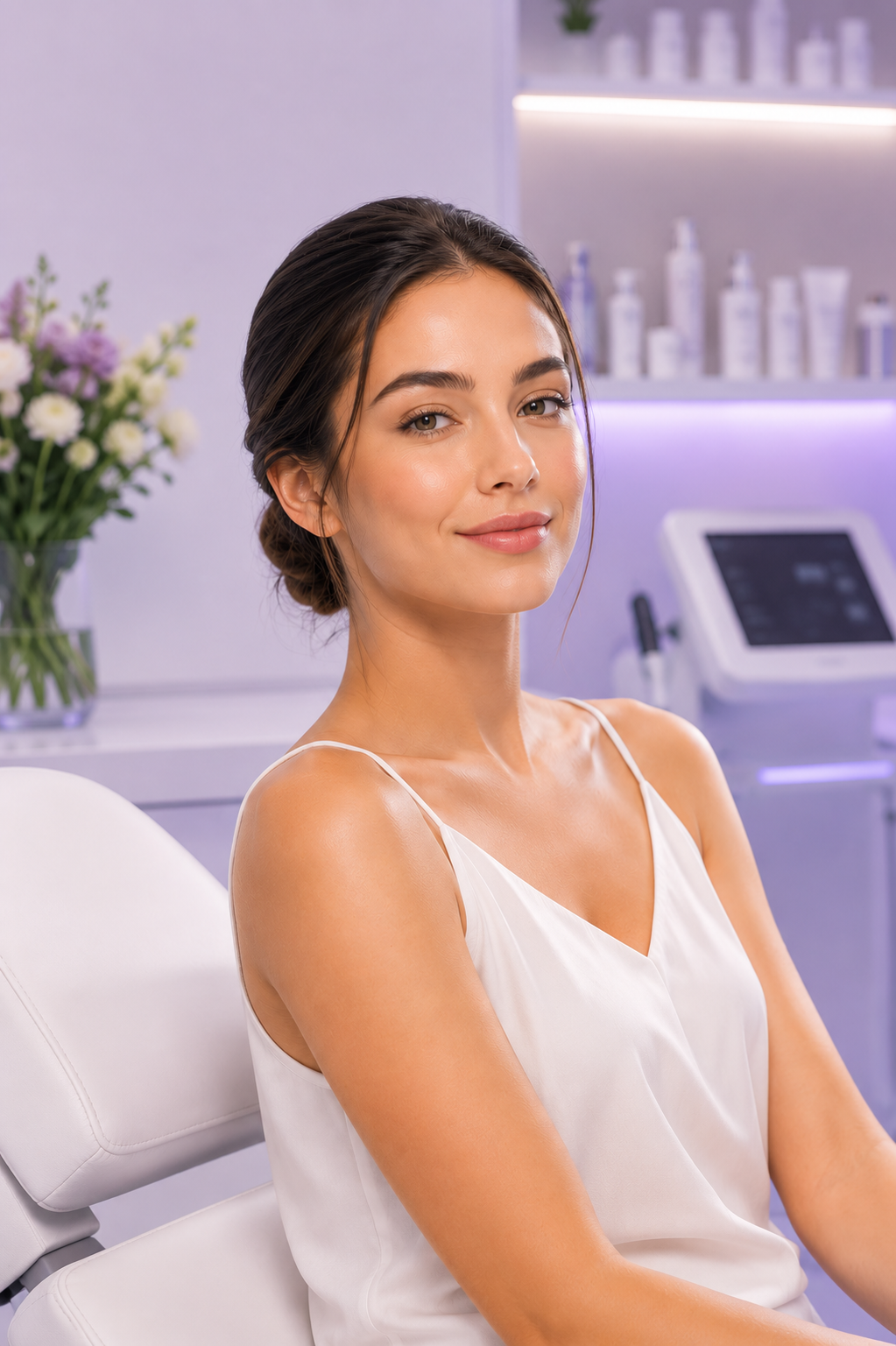 Client enjoying a premium beauty treatment